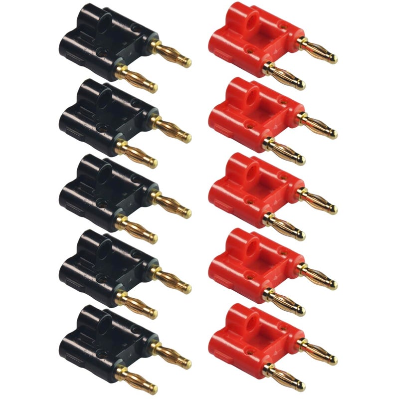 CESS Two Way Speaker Banana Male Plug Cable Connectors - Dual Banana Plug (10 Pack) - Image 1
